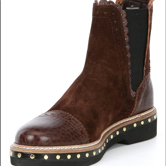Free people brown atlas suede Chelsea boot - Picture 2 of 9